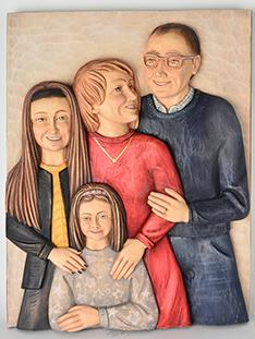 Relief einer Familie