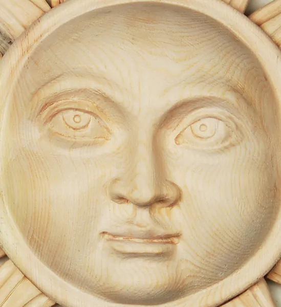 Sun and angel head
